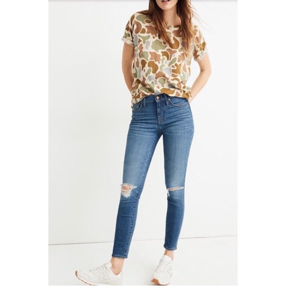 Madewell‎ dark wash faded ripped skinny jeans size 26